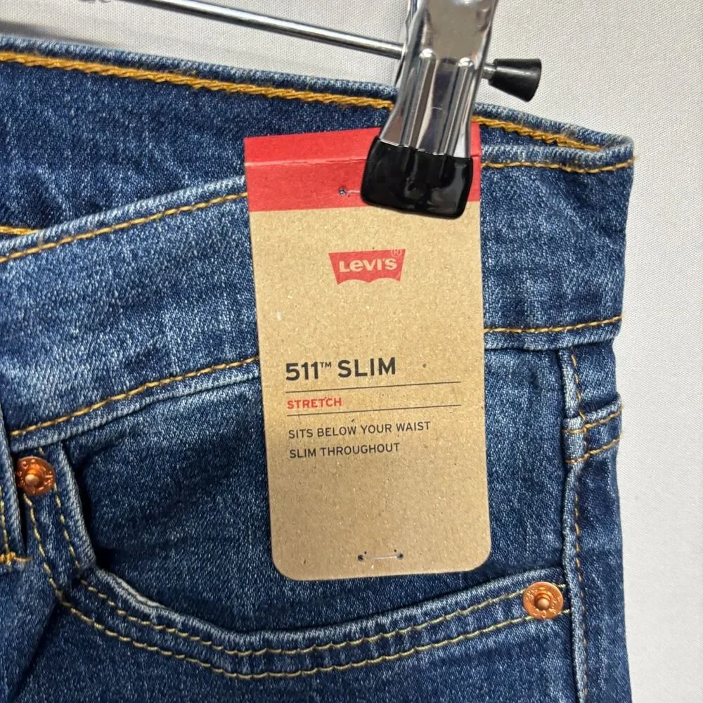 NWT Levi's 511 Slim Fit Jeans Men Size 32x30 Blue Denim Stretch C132 -28